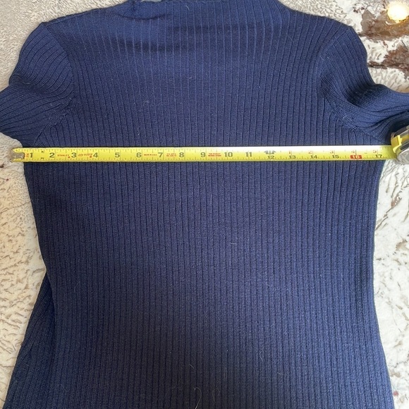 Madewell Ribbed Navy MIDI Dress - Picture 9 of 10